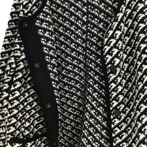Talbots Women’s Wool Blend Cardigan Duster Jacket Winter Black/White Size 1XP - Picture 7 of 10